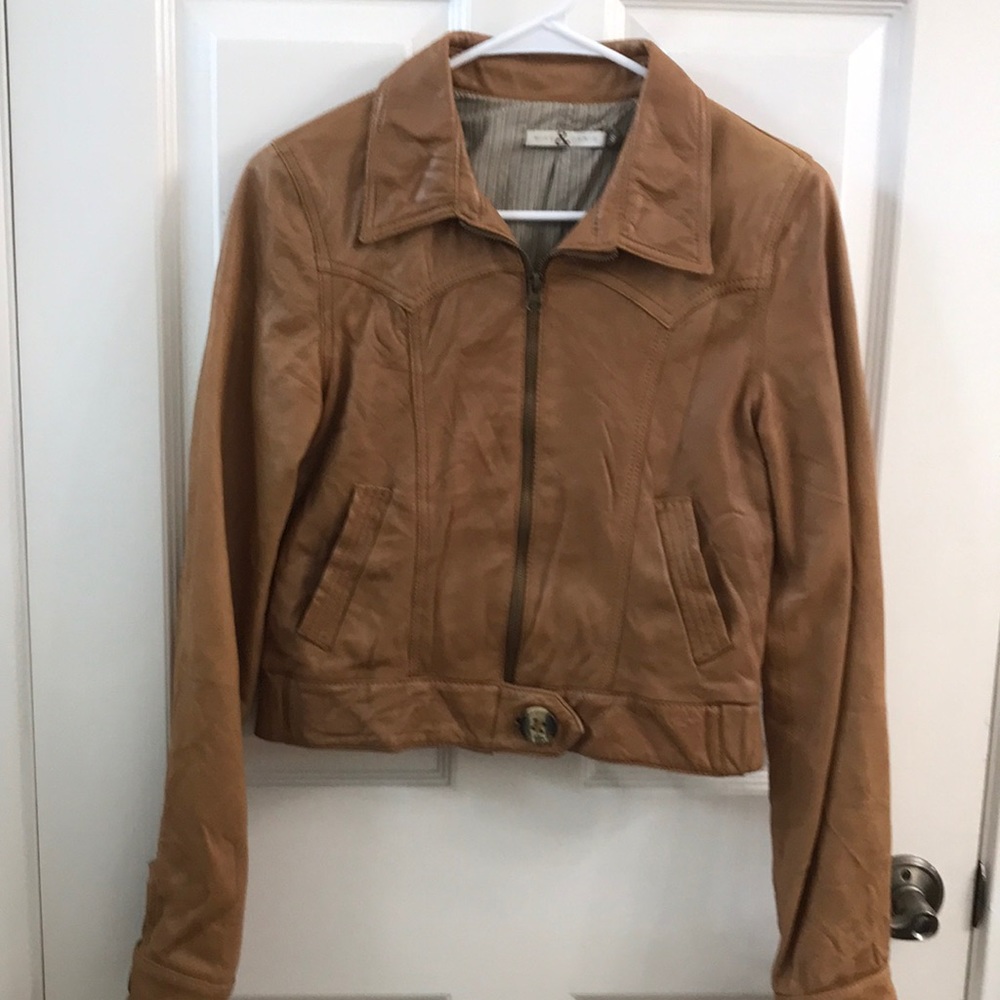 Mike and Chris brown leather jacket size Small